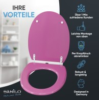 WC-Sitz mit Absenkautomatik Glitzer Pink
