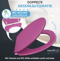 WC-Sitz mit Absenkautomatik Glitzer Pink
