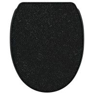 Soft Close Toilet Seat with Quick Release Glittering Black