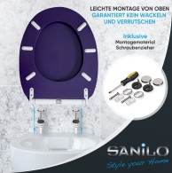 Soft Close Toilet Seat with Quick Release Glittering Purple