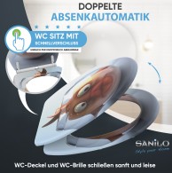 Soft Close Toilet Seat with Quick Release Goldfish
