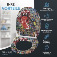 Soft Close Toilet Seat with Quick Release Graffiti