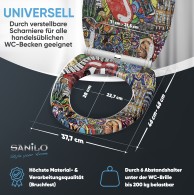 Soft Close Toilet Seat with Quick Release Graffiti