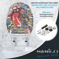 Soft Close Toilet Seat with Quick Release Graffiti