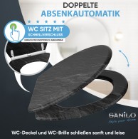 Soft Close Toilet Seat with Quick Release Granite