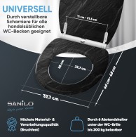Soft Close Toilet Seat with Quick Release Granite