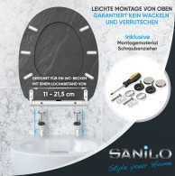Soft Close Toilet Seat with Quick Release Granite