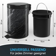 Bathroom Bin Granite 3 Litres