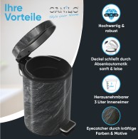 Bathroom Bin Granite 3 Litres