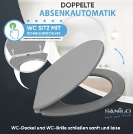 WC-Sitz mit Absenkautomatik Manhattan Grau