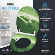 Soft Close Toilet Seat with Quick Release Green Leaf
