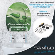 Soft Close Toilet Seat with Quick Release Green Leaf