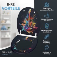 Soft Close Toilet Seat with Quick Release Guitar