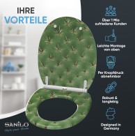Soft Close Toilet Seat with Quick Release Cactus