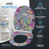 Soft Close Toilet Seat with Quick Release Hummingbird