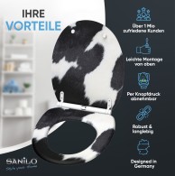 Soft Close Toilet Seat with Quick Release Cow Spot