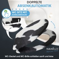 Soft Close Toilet Seat with Quick Release Cow Spot