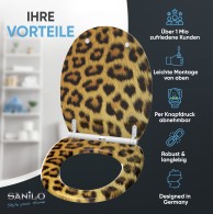 WC-Sitz mit Absenkautomatik Leopardenfell