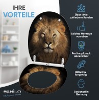 Soft Close Toilet Seat with Quick Release Lion