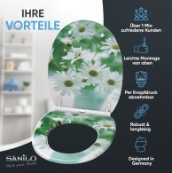 Soft Close Toilet Seat with Quick Release Daisies
