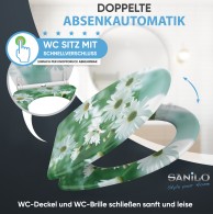 Soft Close Toilet Seat with Quick Release Daisies