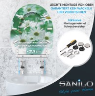 Soft Close Toilet Seat with Quick Release Daisies
