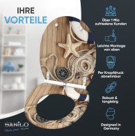 Soft Close Toilet Seat with Quick Release Maritime
