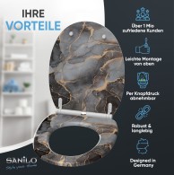 Soft Close Toilet Seat with Quick Release Marble Abstract