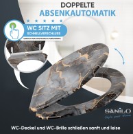 Soft Close Toilet Seat with Quick Release Marble Abstract