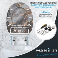 Soft Close Toilet Seat with Quick Release Marble Abstract