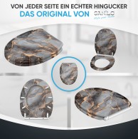 Soft Close Toilet Seat with Quick Release Marble Abstract