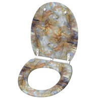 3 Piece Bathroom Set Marble Brown