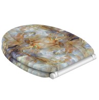 3 Piece Bathroom Set Marble Brown