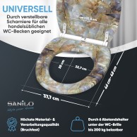 Soft Close Toilet Seat with Quick Release Marble Brown