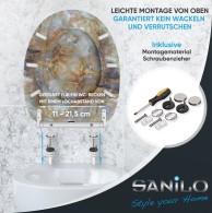 Soft Close Toilet Seat with Quick Release Marble Brown