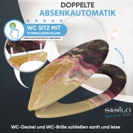 Soft Close Toilet Seat with Quick Release Marble Brilliant