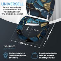 Soft Close Toilet Seat Marble Cobalt