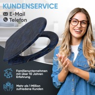 Soft Close Toilet Seat with Quick Release Marble Darkblue