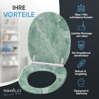 Soft Close Toilet Seat with Quick Release Marble Green