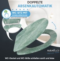 Soft Close Toilet Seat with Quick Release Marble Green