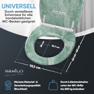 Soft Close Toilet Seat with Quick Release Marble Green