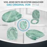 Soft Close Toilet Seat with Quick Release Marble Green