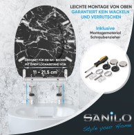 Soft Close Toilet Seat with Quick Release Marble Black