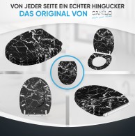 Soft Close Toilet Seat with Quick Release Marble Black