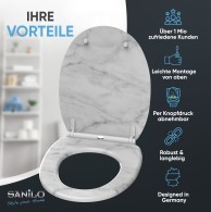 Soft Close Toilet Seat with Quick Release Marble