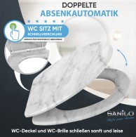 Soft Close Toilet Seat with Quick Release Marble
