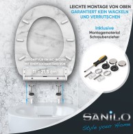 Soft Close Toilet Seat with Quick Release Marble