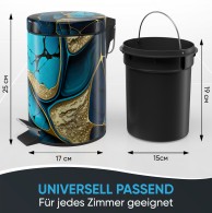Bathroom Bin Marble Cobalt 3 Litres