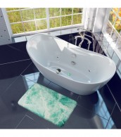 Bath Rug Marble Green 50 x 80 cm