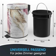 Bathroom Bin Feathers 3 Litres